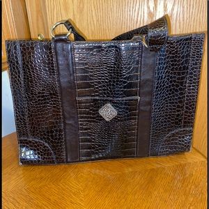 Faux leather handbag - brown
